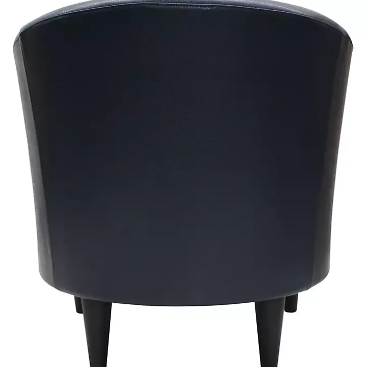 Navy Faux Leather Winslow Accent Chair
