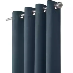 Navy Faux Suede Blackout Curtain Panel, 63 in.