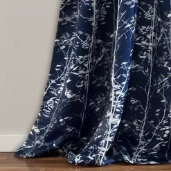 Navy Forest Curtain Panel Set, 95 in.