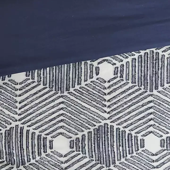 Navy Jacquard 3-pc. California King Comforter Set
