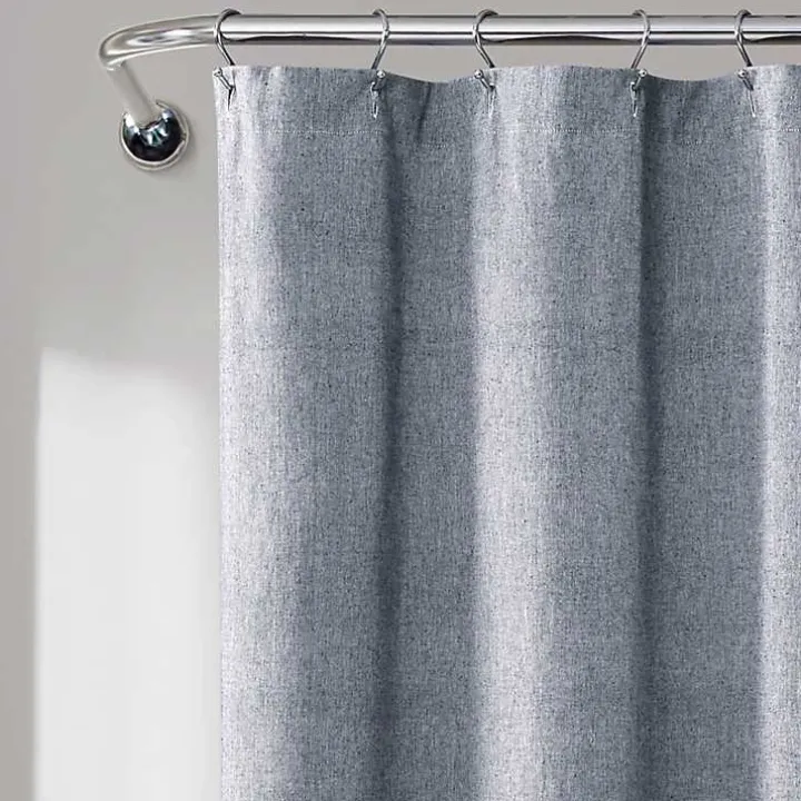 Navy Nantucket Tassel Fringe Shower Curtain