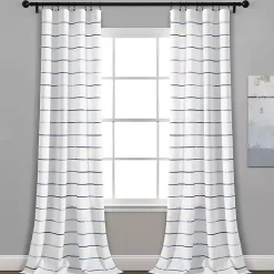 Navy Ombre Stripe Curtain Panel Set, 95 in.