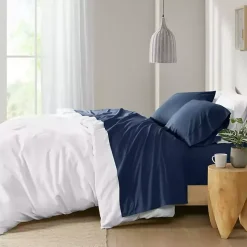 Navy Peached Percale 4-pc. King Sheet Set