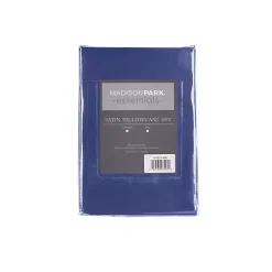 Navy Satin Standard 2-pc. Pillow Case Set