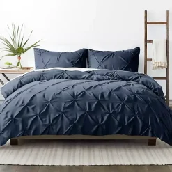 Navy Soft Pinched 3-Pc. Queen Duvet Cover Set