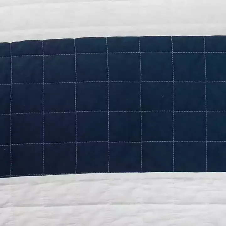 Navy Stripe 3-pc. Full/Queen Quilt Set