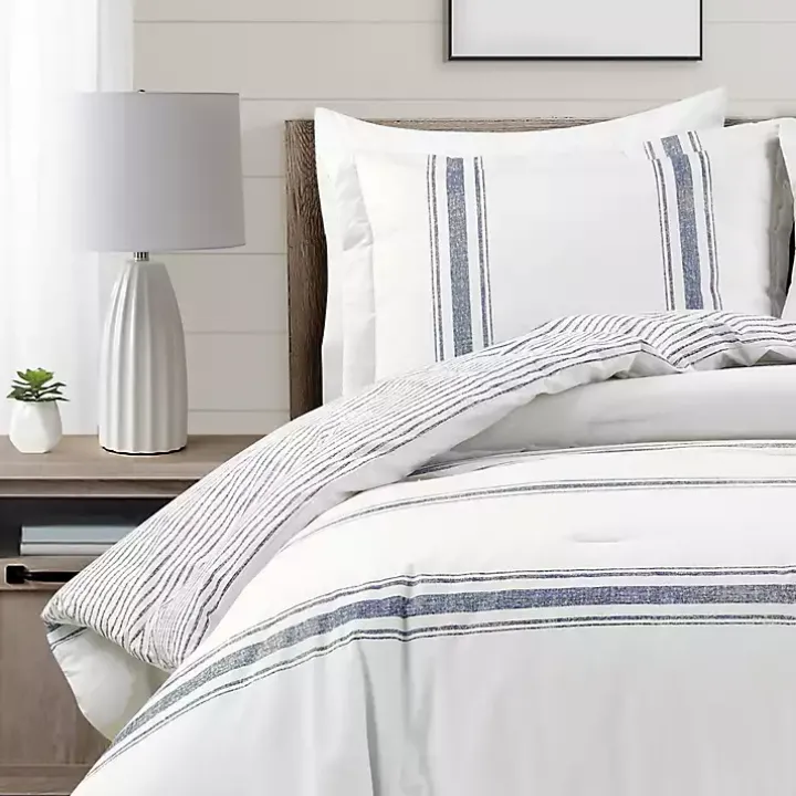 Navy Stripe 3-pc. King Comforter Set