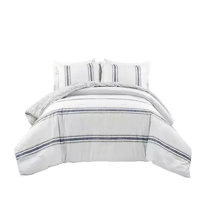 Navy Stripe 3-pc. King Comforter Set