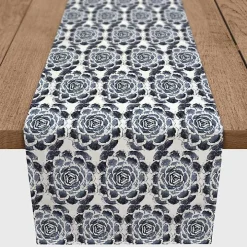 Navy Succulent Pattern Table Runner