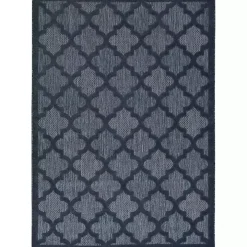 Navy Trellis Indoor/Outdoor Area Rug, 5x7