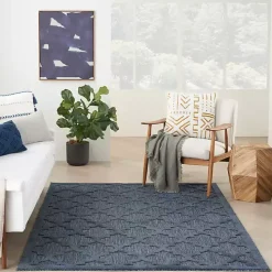 Navy Trellis Indoor/Outdoor Area Rug, 5x7
