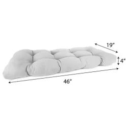 Navy Tufted Canvas Outdoor Bench Cushion