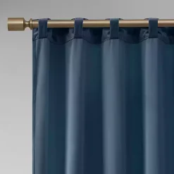 Navy Velvet Greta Curtain Panel Set, 95 in.