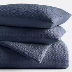 Navy Waffle Ultra-Soft 3-pc. Queen Comforter Set