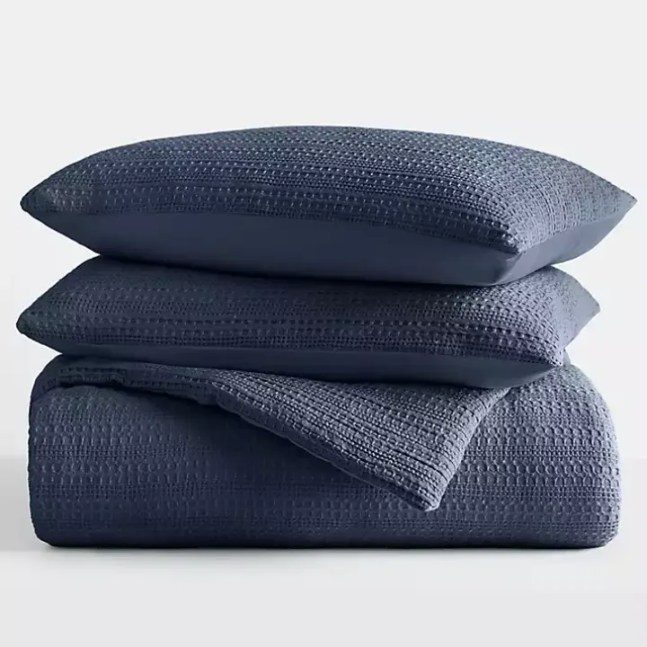 Navy Waffle Ultra-Soft 3-pc. Twin Comforter Set