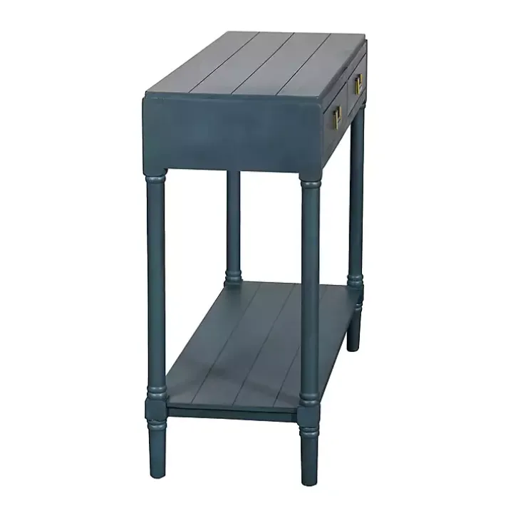 Navy Wood 2-Drawer Layla Console Table