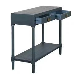 Navy Wood 2-Drawer Layla Console Table