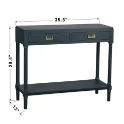 Navy Wood 2-Drawer Layla Console Table