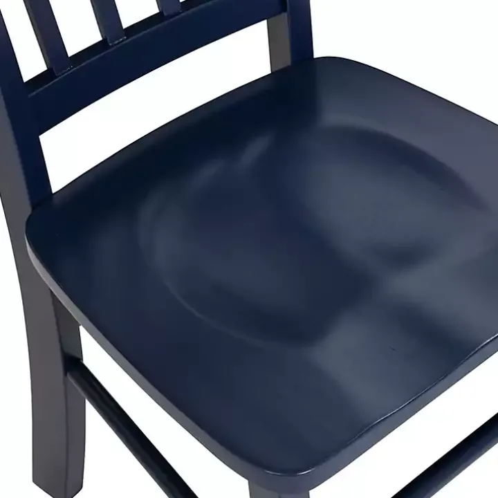 Navy Wood Shaker Dining Chairs, Set of 2