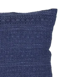Navy Woven Geo Stripe Indoor/Outdoor Pillow
