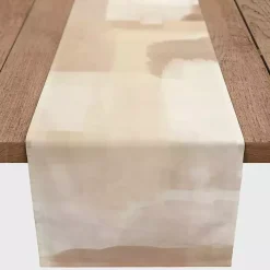 Neutral Abstract Table Runner, 90 in.