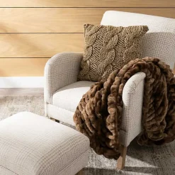 Neutral Houndstooth 2-pc. Chair and Ottoman Set
