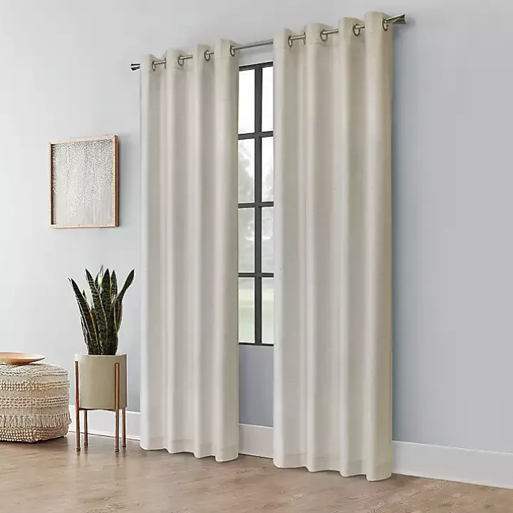 Neutral Light Filtering Curtain Panel, 84 in.