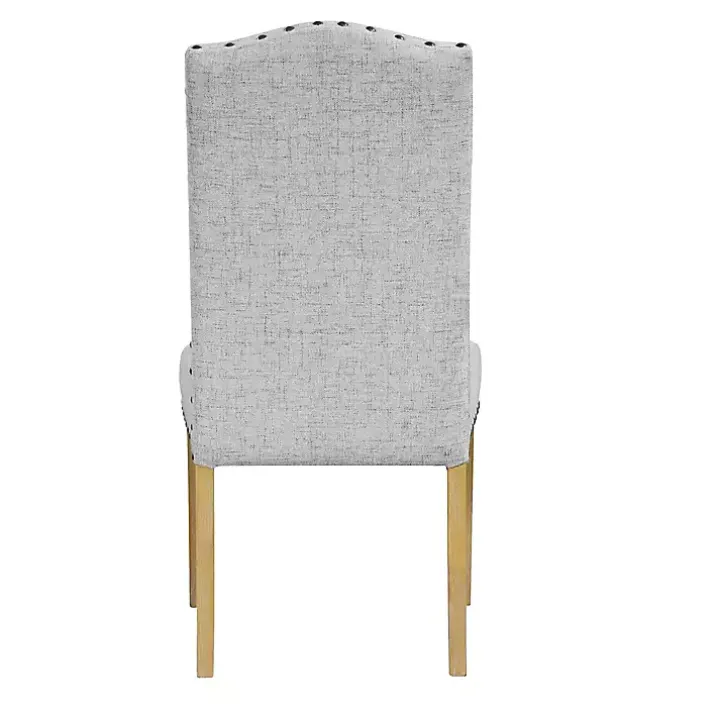 Neutral Nailhead Parsons Dining Chairs, Set of 2