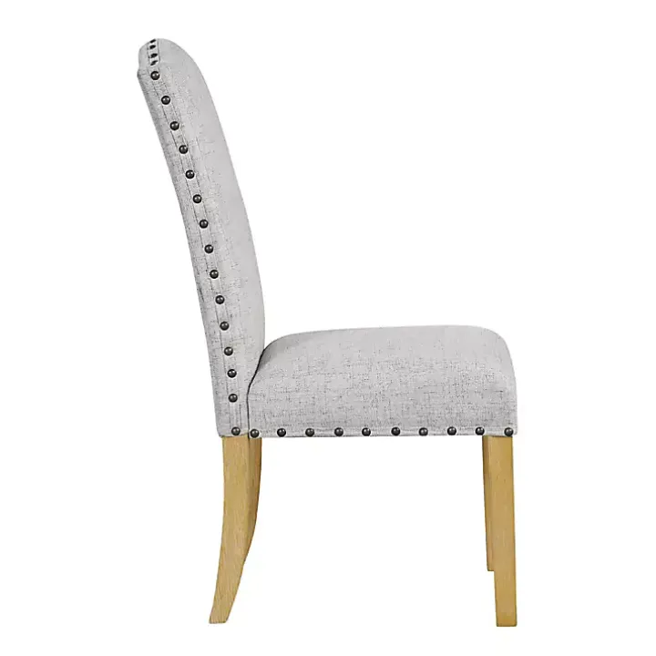 Neutral Nailhead Parsons Dining Chairs, Set of 2