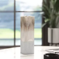 Neutral Ombre Ceramic Vase, 12 in.