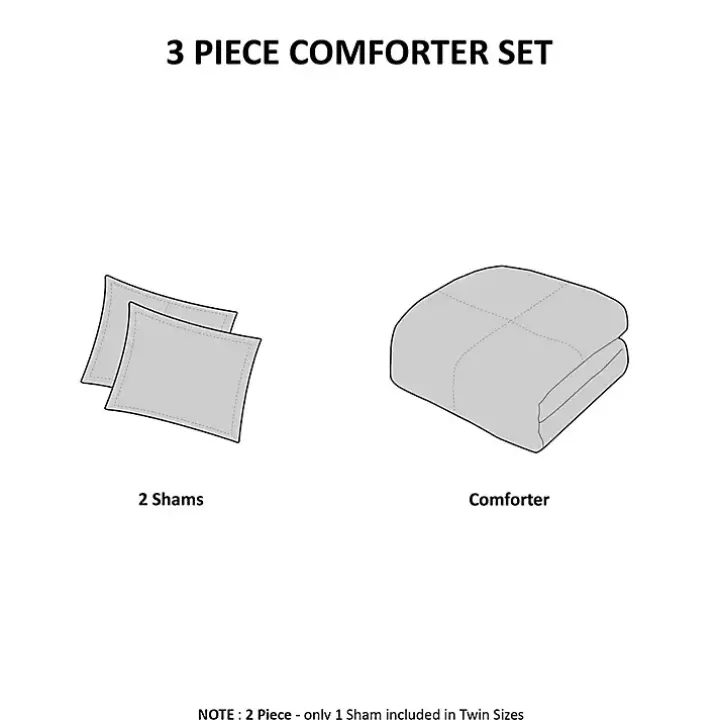 Neutral Stripe Full/Queen 3-pc. Comforter Set