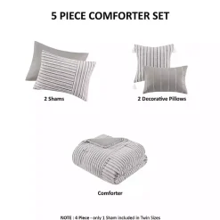 Neutral Striped 5-pc. King Comforter Set
