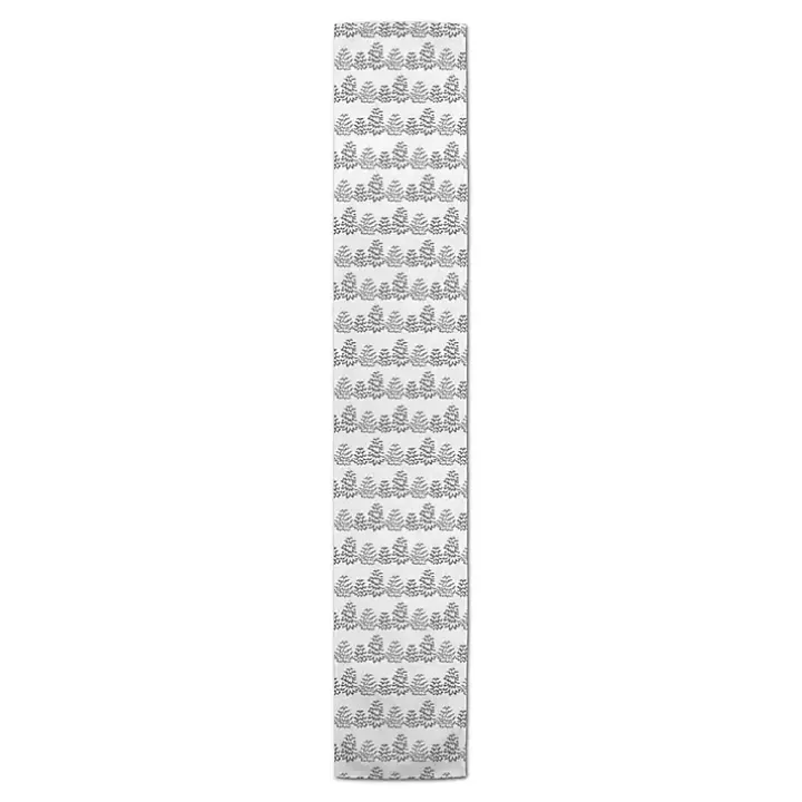 Neutral Tree Patterned Table Runner, 72 in.