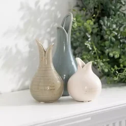 Neutral Tulip Bulb Vases, Set of 3