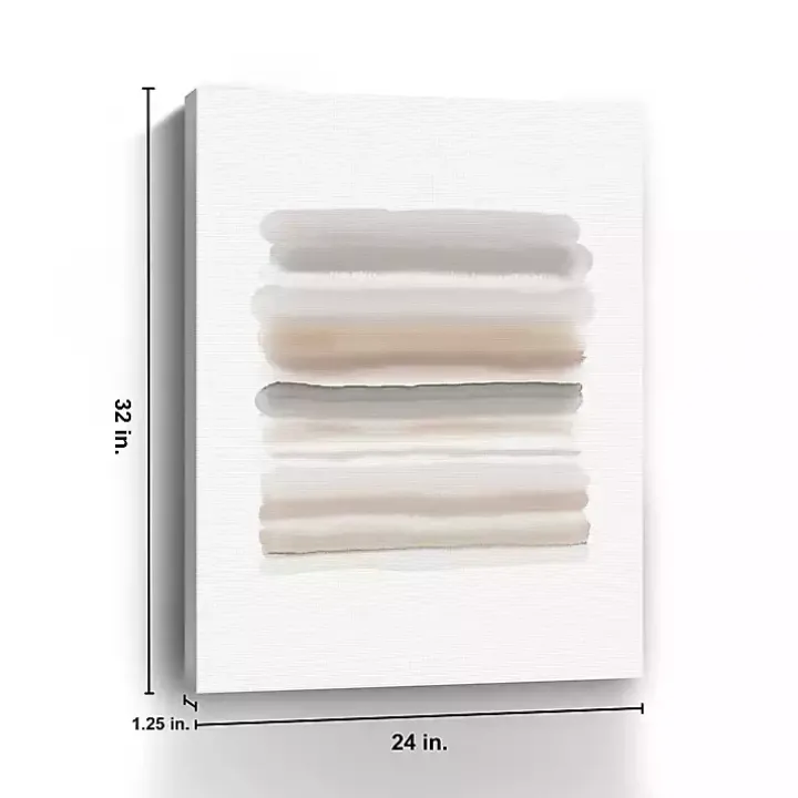 Neutral Watercolor Stripes Canvas Art Print