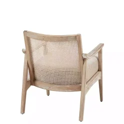 Neutral Wheat Mid-Century Modern Accent Chair