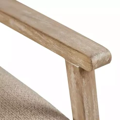 Neutral Wheat Mid-Century Modern Accent Chair
