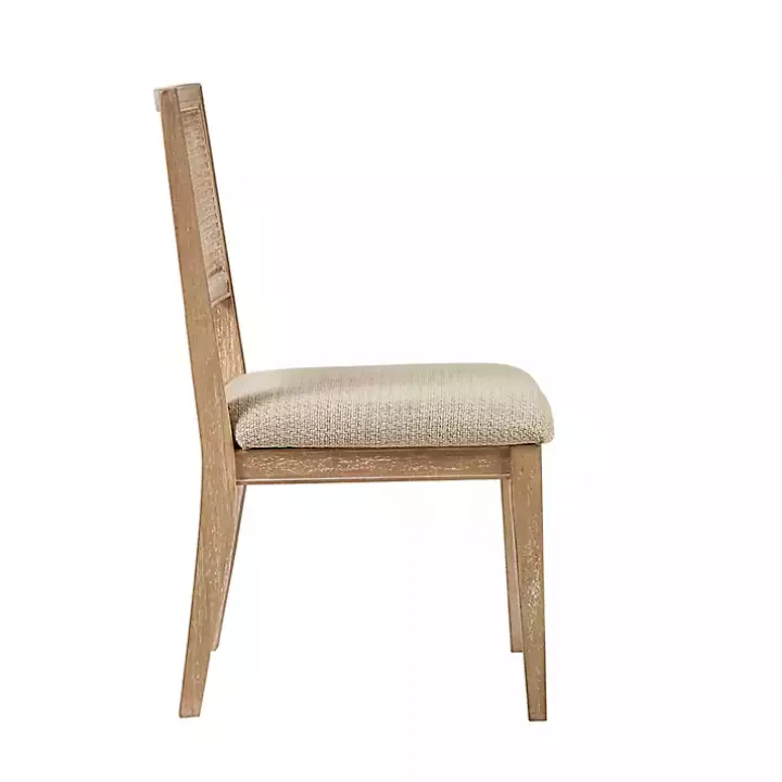 Neutral Woven Back Dining Chairs, Set of 2