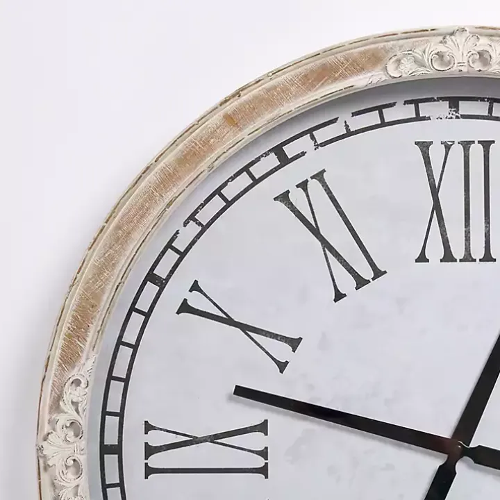 Norah Distressed Wood Wall Clock