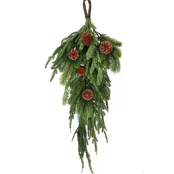 Norfolk Spruce and Juniper Teardrop Swag