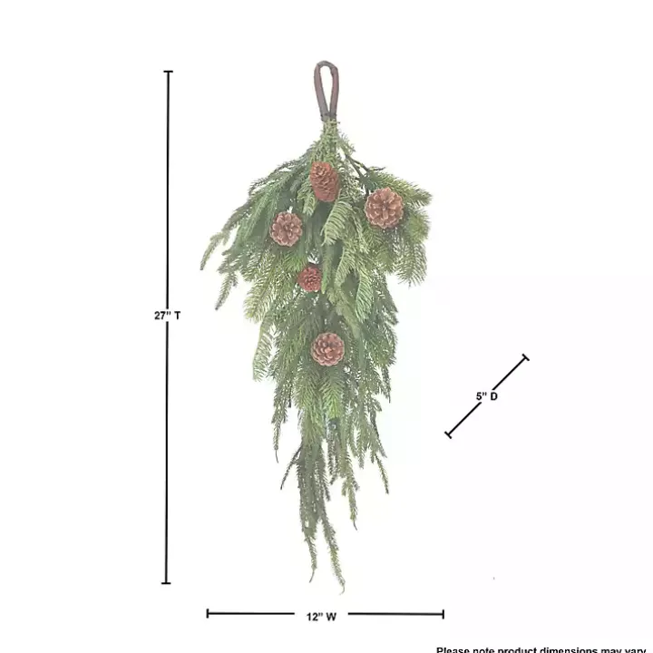 Norfolk Spruce and Juniper Teardrop Swag