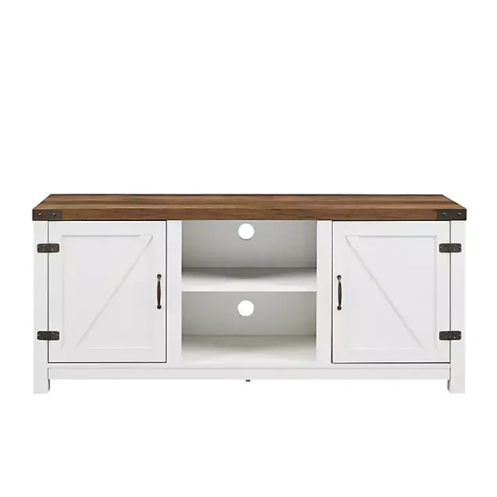 Oak Farmhouse Double Door TV Stand