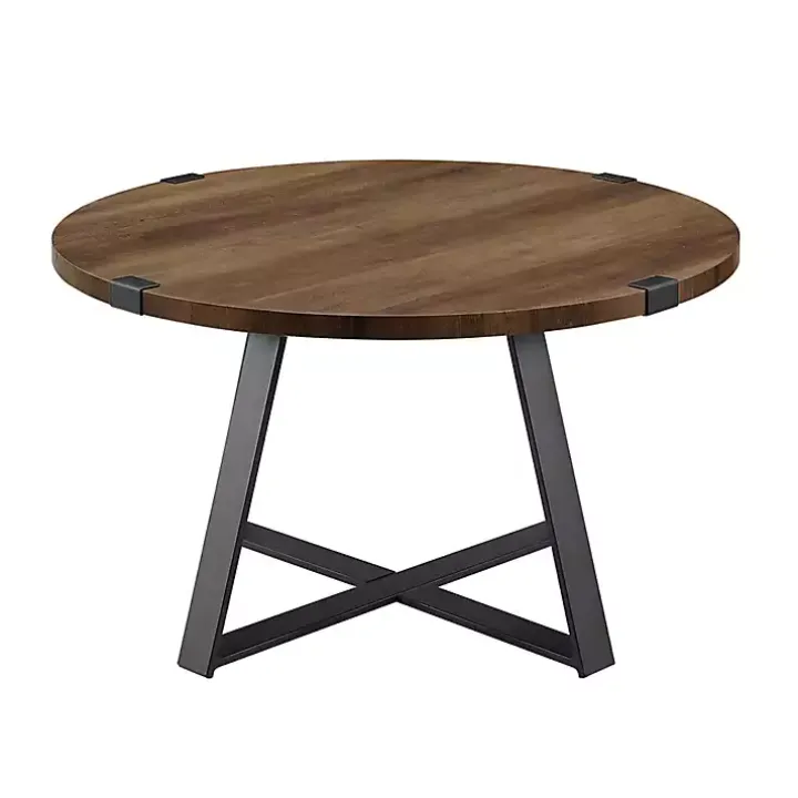 Oak Urban Rustic Round Coffee Table