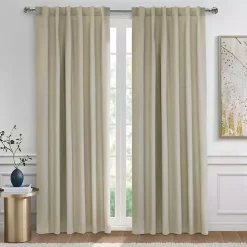 Oatmeal Baxter Blackout Curtain Panel, 95 in.