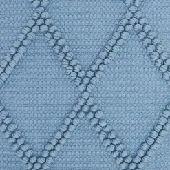 Ocean Blue Diamond Lattice Throw Pillow