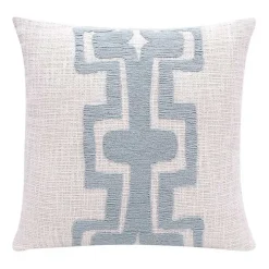 Ocean Blue Geometric Stripe Pillow