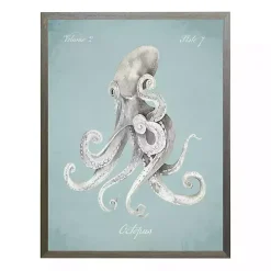 Octopus in Blue Framed Art Print