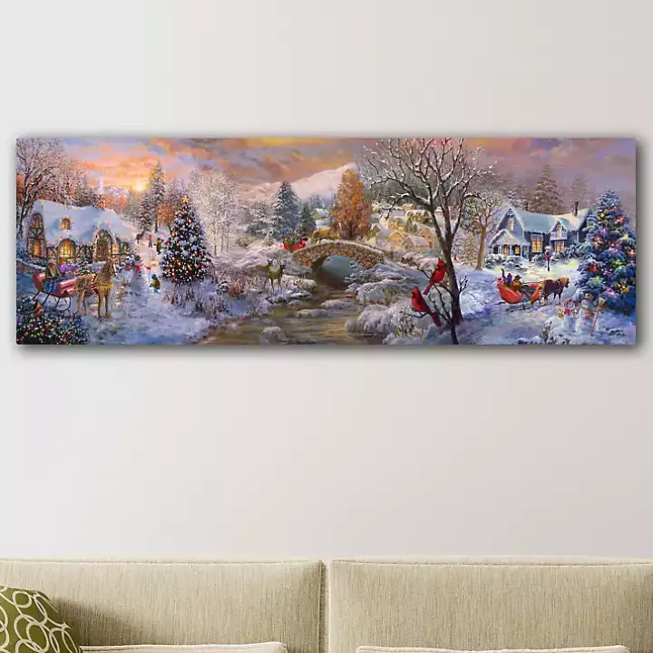 Off To Grandmas Christmas Canvas Art Print