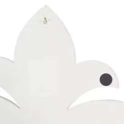 Off-White Distressed Fleur De Lis Wall Decoration