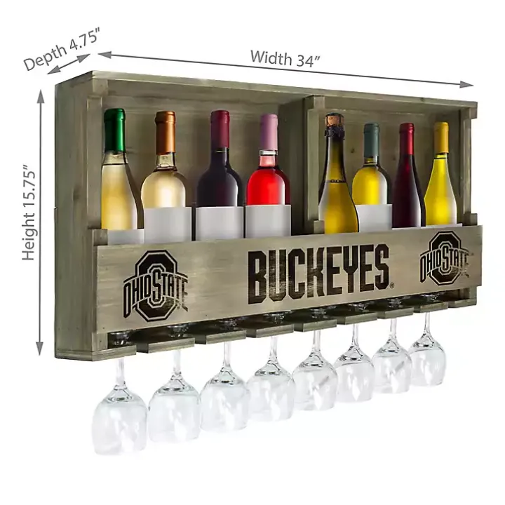 Ohio State Reclaimed Wood Bar Shelf